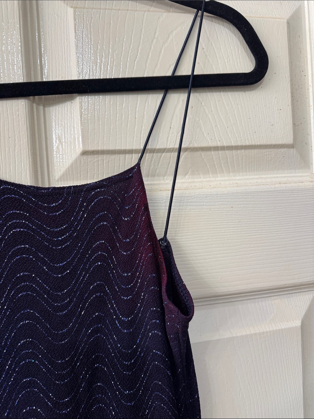 VTG 90’s Y2K Byer Too! Navy Blue Sparkling One-Shoulder Formal Prom Dress Medium - Picture 4 of 12